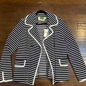 Anthropologie NWT blue/white stripe jacket blazer sz Large